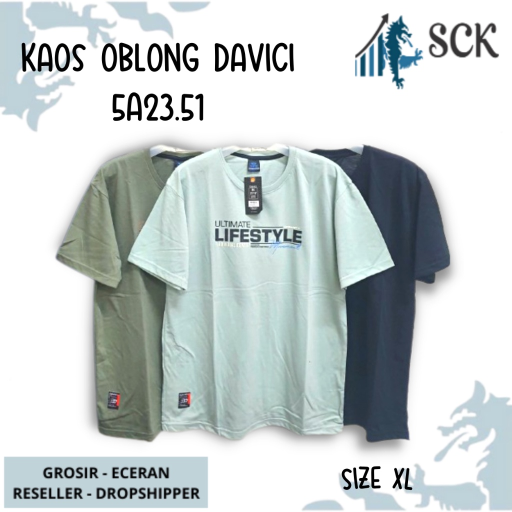 Kaos Distro Davici Polos (XL) Motif Dewasa Keren / Oblong Pria Katun / Pakaian Casual - sckmenwear GROSIR