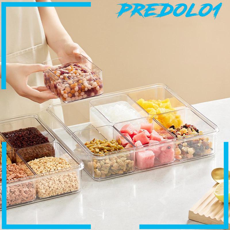 [Predolo1] Divided Serving Platter with Handle Lid Wadah Snack Serbaguna 6kisi