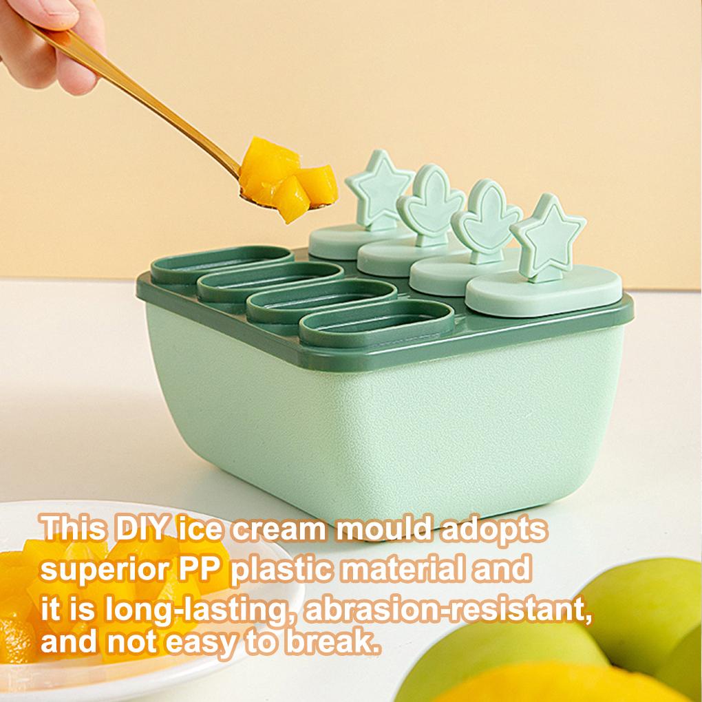 1per2 /3 8 Sel Bentuk Bulat Cetakan Es Krim Handmade DIY Dessert Fruit Maker Reusable Ice Cube Tray Home Ice Cream Maker