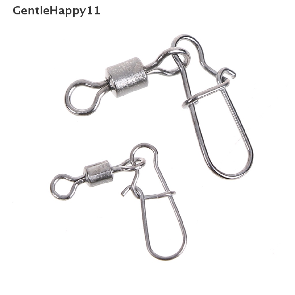 Gentlehappy 200Pcs stainless rolling swivel Bagus snap lure Konektor Memancing Putar snap id