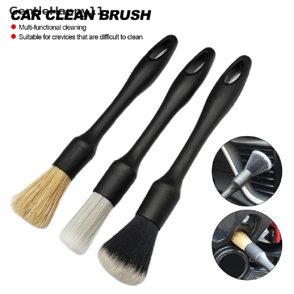 Gentlehappy 3PCS Sikat Detailing Mobil Super Lembut Auto Interior Detail Brush Dengan Bulu Sintetis Car Dash Duster Brush Aksesoris id