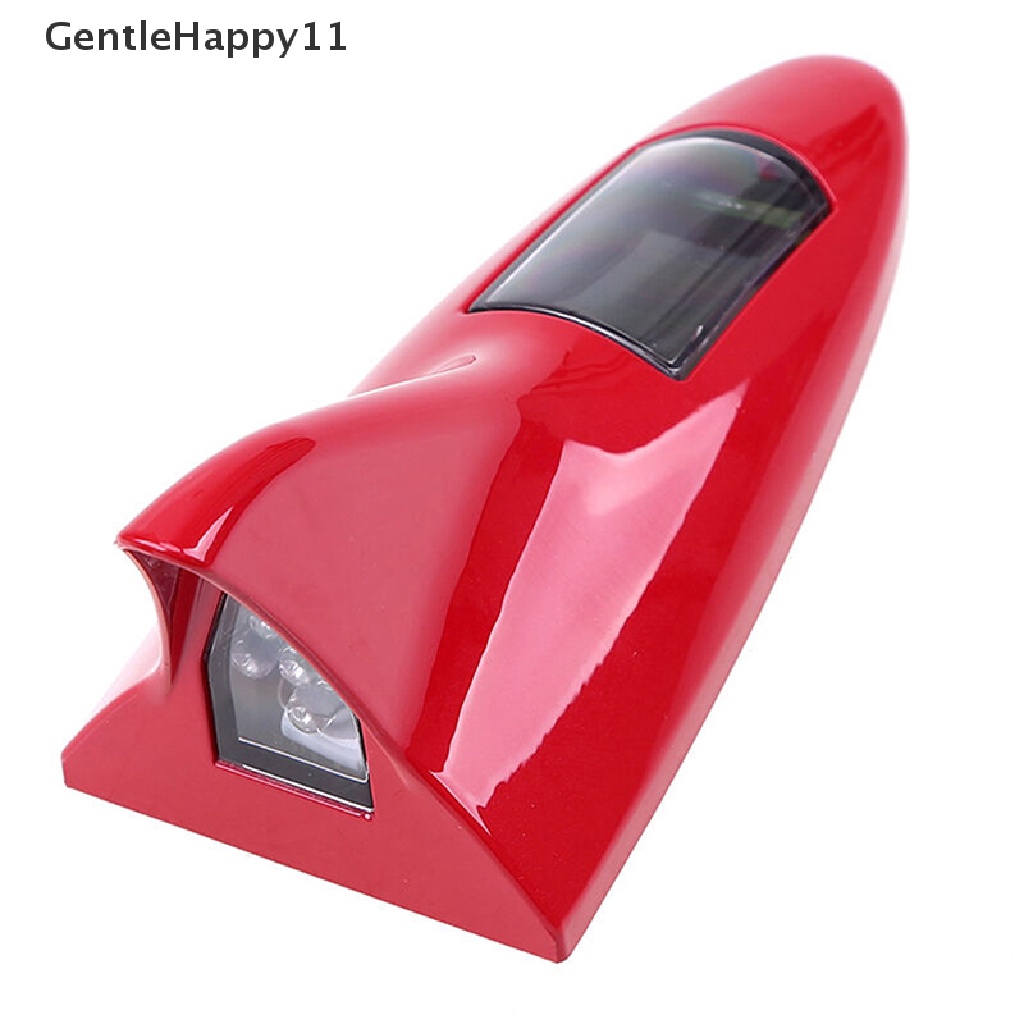 Gentlehappy Antena dummy Sirip Hiu Mobil Tenaga Surya Led8 Peringatan Flash Tail Light Shell  Id