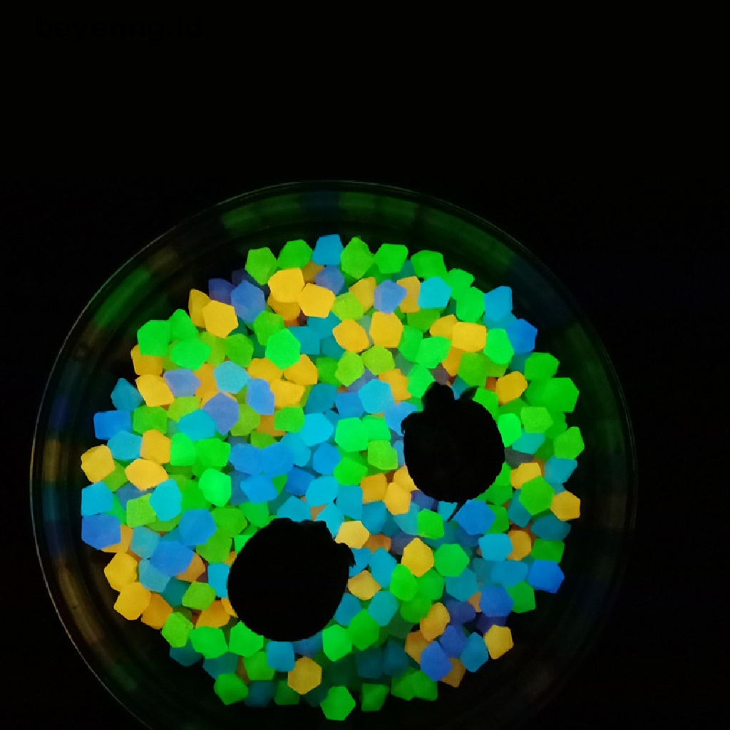 Beyen 100Pcs Batu Bercahaya Taman Rumah Aquarium Lansekap Glow in the Dark Pebbles ID