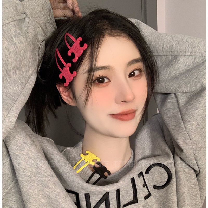 Gadis Vintage Logam Manis Klip BB/Ukuran Besar Macaron Poni Klip Hiasan Kepala/Fashion Sederhana Sisi Jepit Rambut/Kepribadian Eropa Dan Amerika Hairgrips