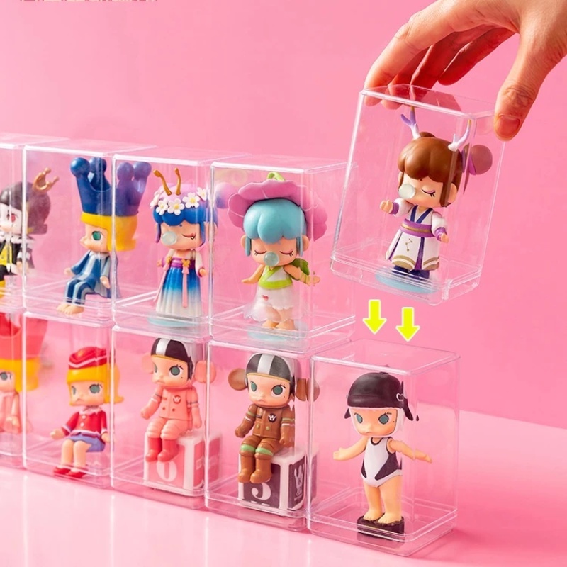 Kotak Pajangan Boneka Anime Transparan Tahan Debu Koleksi Menyimpan Toples Hemat Tempat Kerajinan Tangan Storage Bin Stackable Figure Toys Show Case