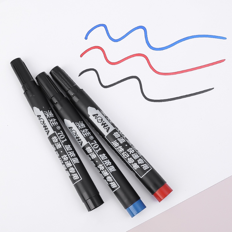 Pulpen Penanda Kapasitas Besar Multifungsi/Permanen Berminyak Tahan Air Hitam Biru Merah Cepat Kering Pena Tanda Tangan Perlengkapan Alat Tulis