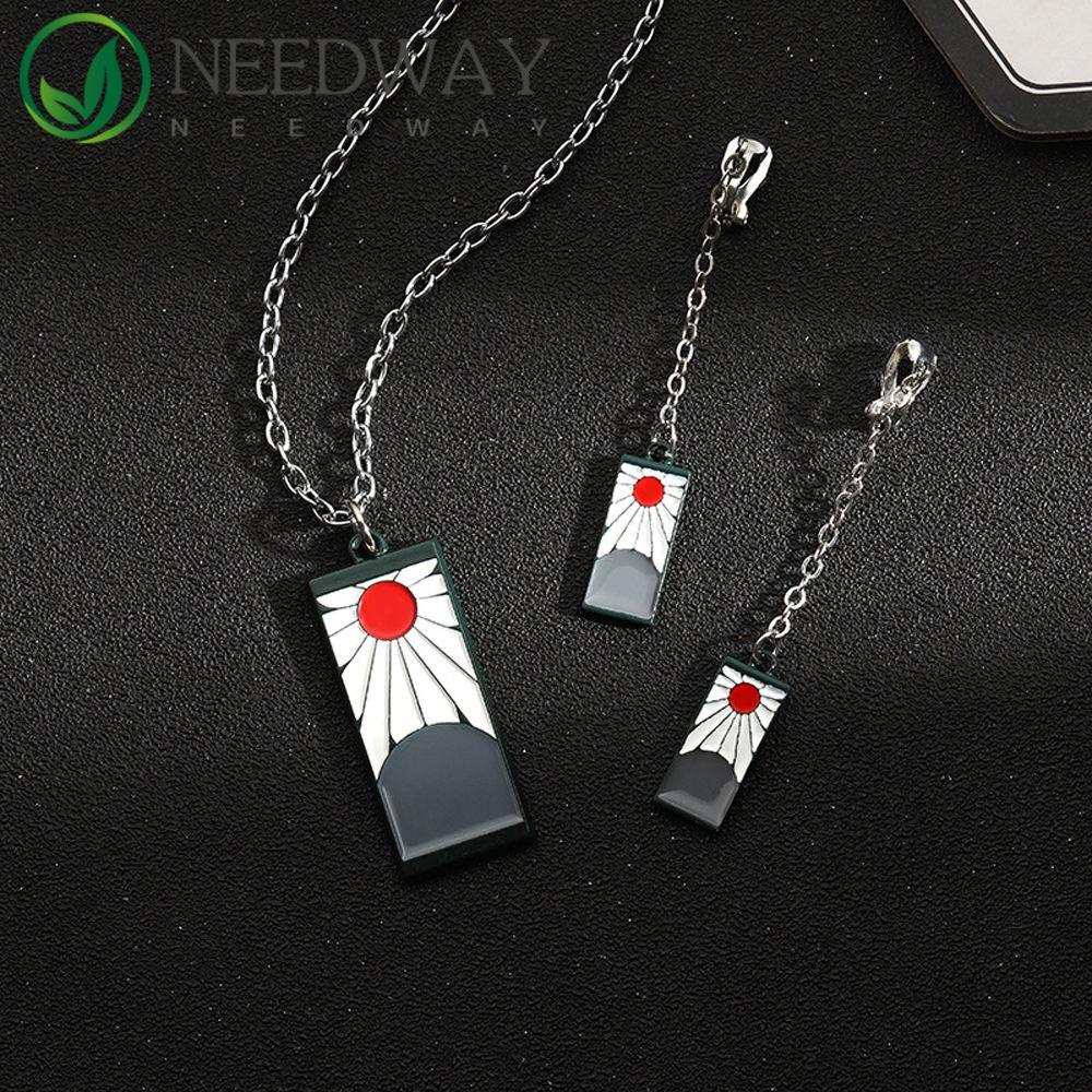 Needway   Anime Kalung Adjustable Sederhana Gantungan Kunci Gadis Hadiah Kimetsu no Yaiba Temperamen Demon Slayer Pendant