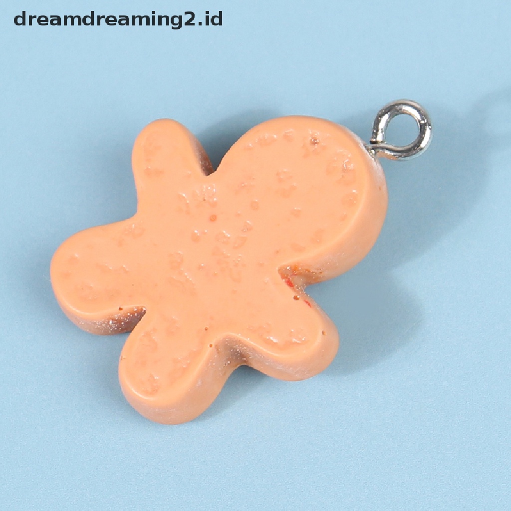 (dream) 10pcs Natal Gingerbread Man Ch Liontin Resin Ch Untuk Gantungan Kunci Anting//