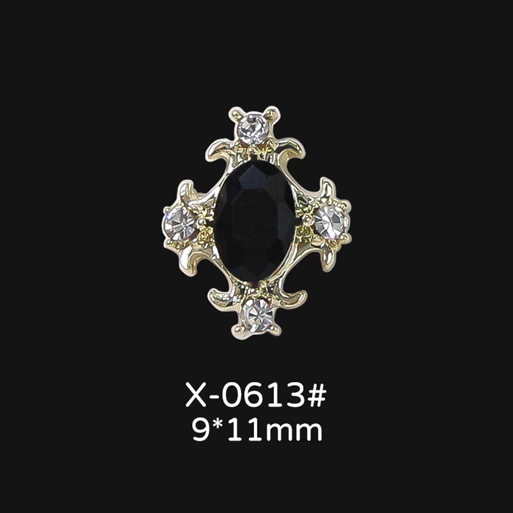 Agustina Cross Nail Rhinestones Fashion Jepang Spider Alloy Cross Nail Hiasan Nail Jewelry