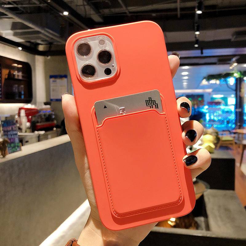 IPHONE Tas Kartu Casing Ponsel Silikon Untuk iPhone14 13 12 11 Pro MAX Plus Shockproof Case Pelindung Cover Untuk iPhone14 iPhone13