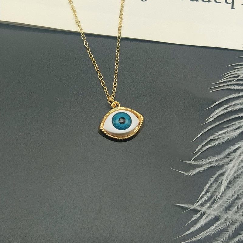 Vintage Punk Evil Eye Necklaces Untuk Pria 5 Pcs Bola Mata Biru Sambung Berlebihan Beberapa Mata Setan Padat Kalung Perhiasan