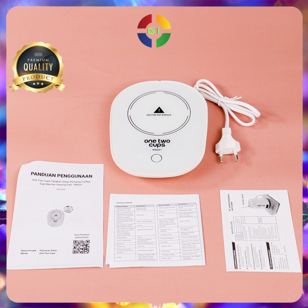 Tatakan Gelas Pemanas Coffee Cup Warmer Heating Pad White