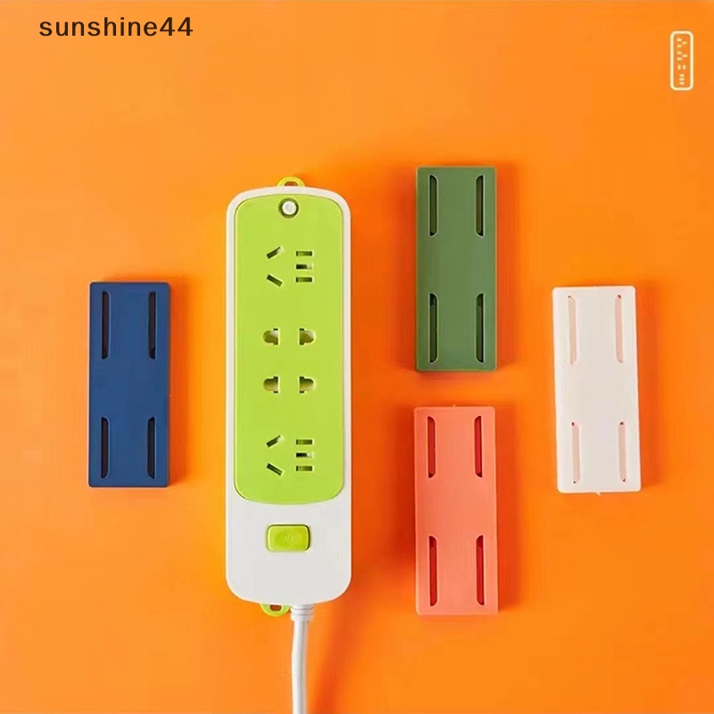 Sunshine Stop Kontak Tempel Dinding Holder Socket Plug Fixer Kabel Kawat Organizer Rak ID