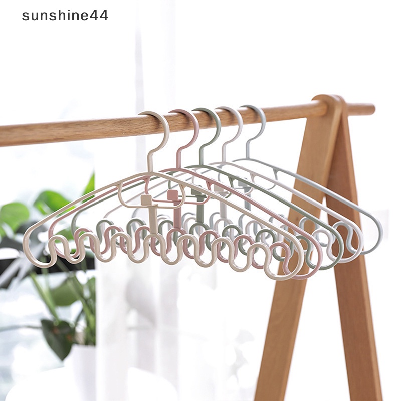 Sunshine 1pc Waves Multi port Support Gantungan Untuk Pengering Pakaian Rak Baju Plastik Drying Hanger Storage Hanger ID