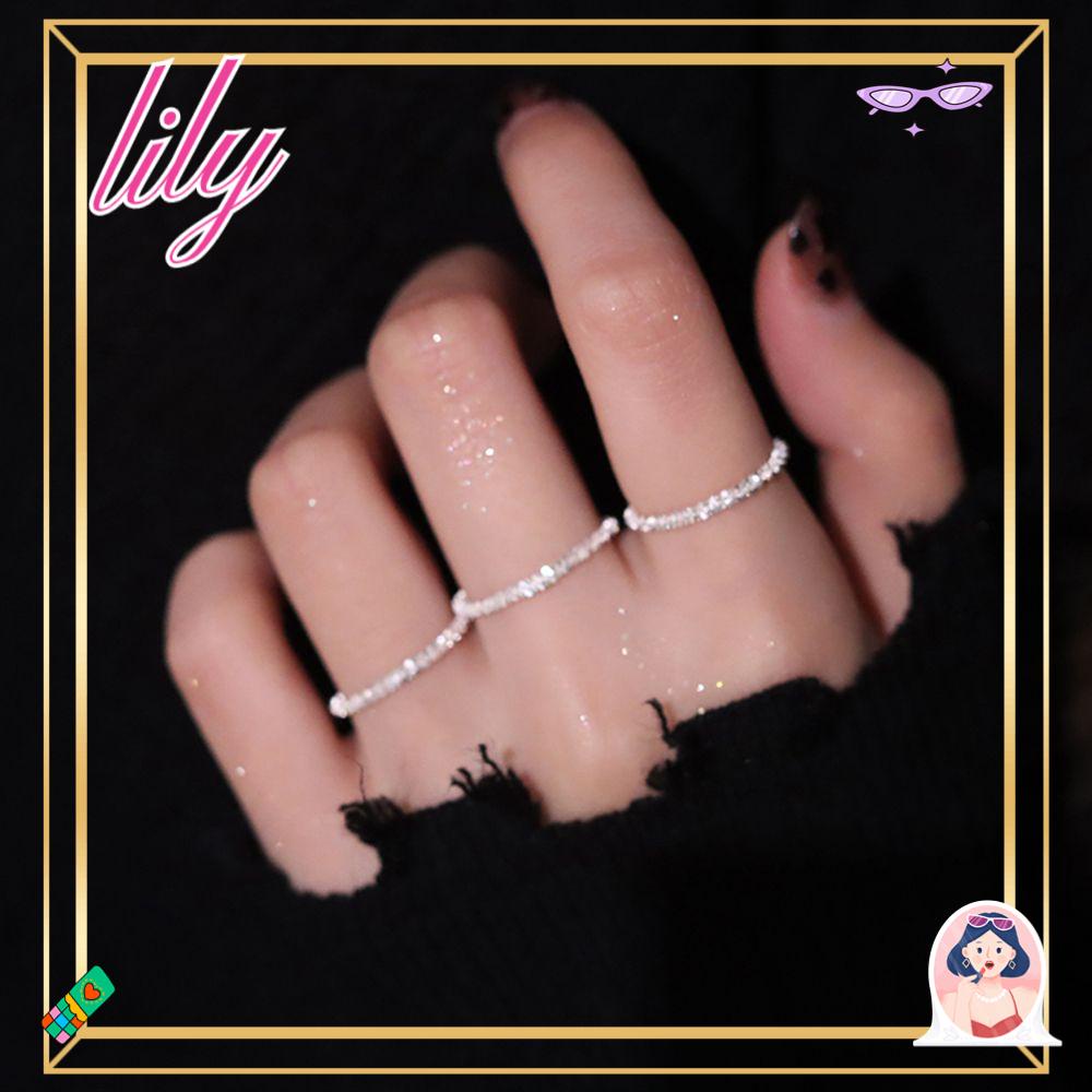 Lily Sparkling Cincin Mode Baru Pertunangan Pesta Wanita Perhiasan