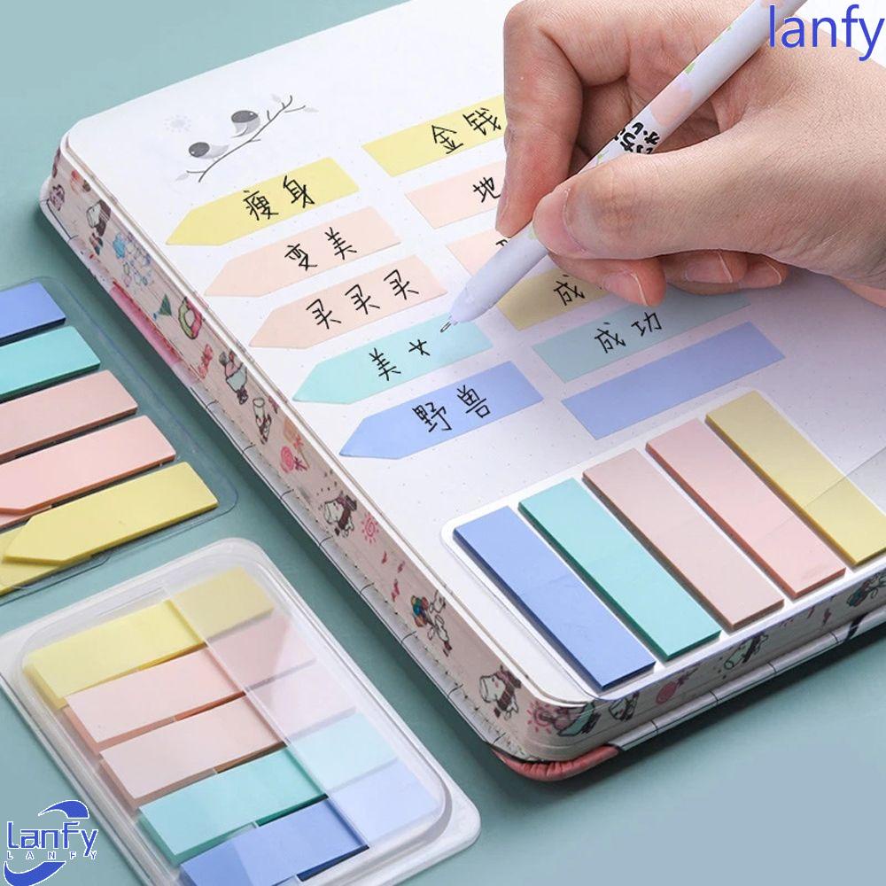 Lanfy Sticky Notes Tahan Air Dekorasi Kantor Morandi Color Bookmark Planner Stiker To Do List Memo Pad