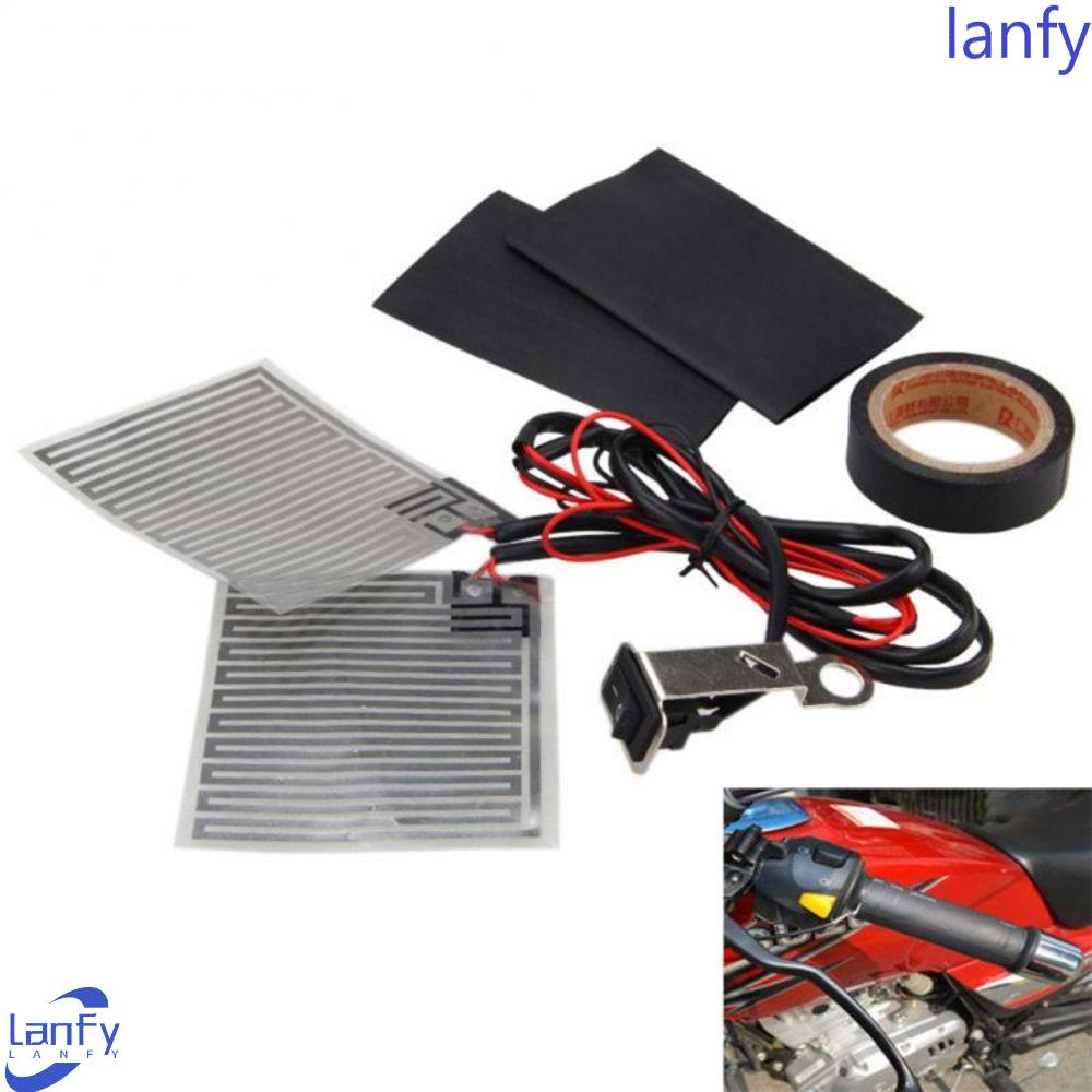 Lanfy Motor Heated Grips Saklar Independen 12V Warmer Kit Moto Aksesoris Stang Pad Pemanas Listrik Insert Stang Heating Film