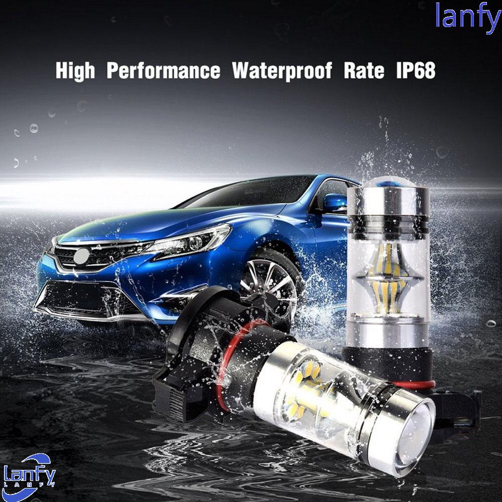 Lanfy Lampu Mobil 2PCS Bohlam Lampu Tahan Air Terang Tinggi 6000K DRL Lampu LED