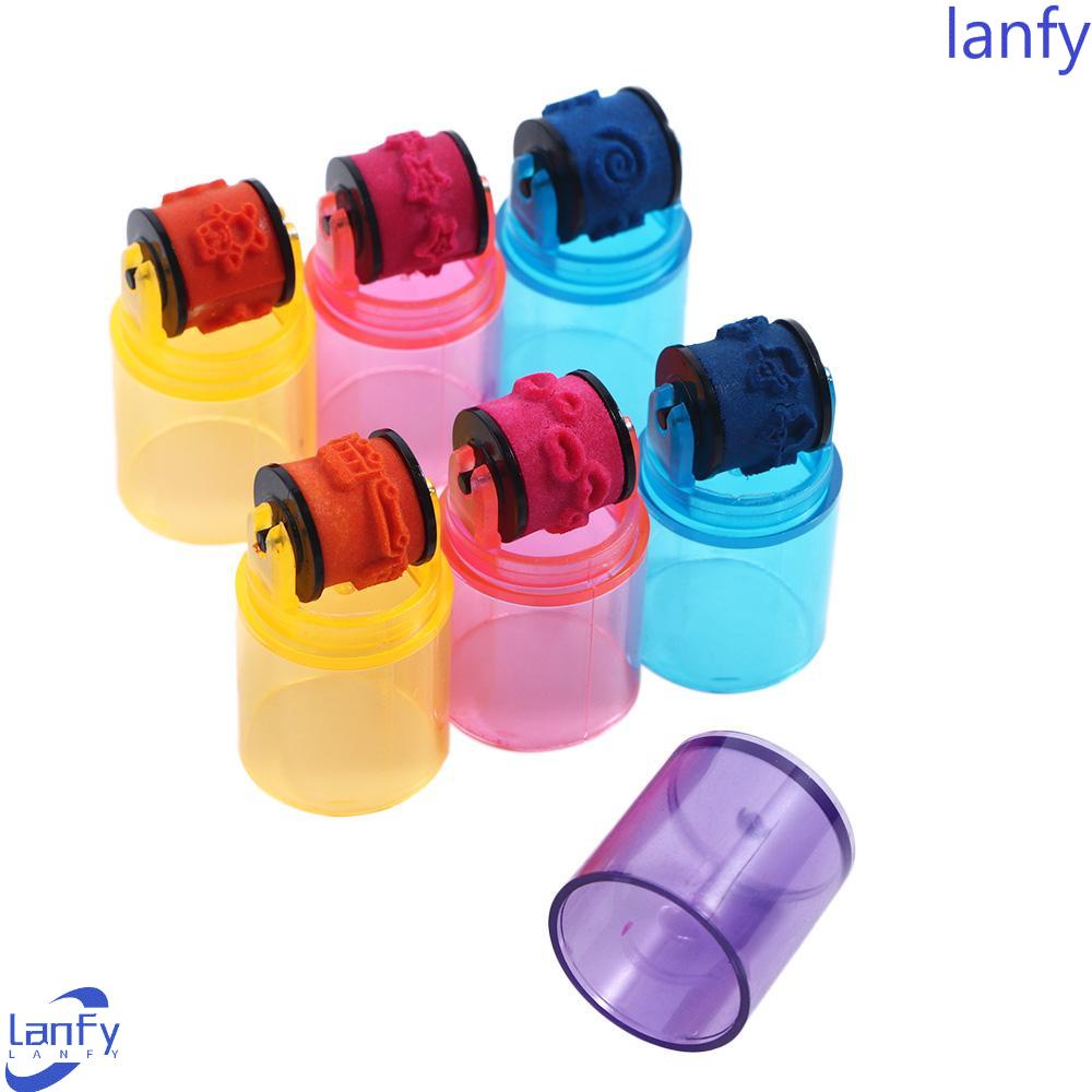 Lanfy Colorful Ink Pad 6 Pcs/set Portabel Tidak Perlu Inkpad Perlengkapan Gambar Siswa DIY Diary Dekorasi Lukisan Scrapbooking Segel Plastik Album Foto Perangko Roller Seal Seal