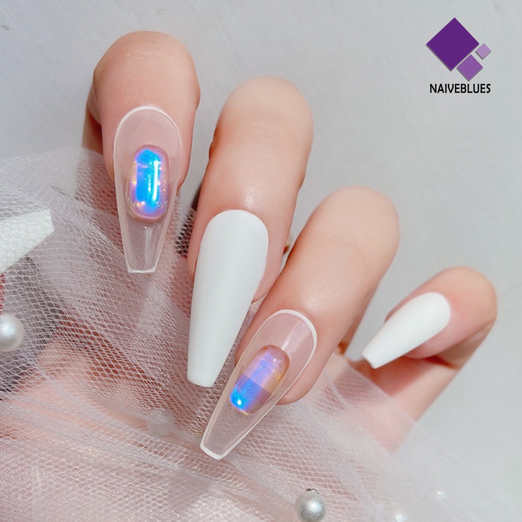 [naiveblues] 10pcs Perhiasan Nail Art Mengkilap Efek Visual Reguler Tahan Luntur Berkilau Perhiasan Kuku 3D