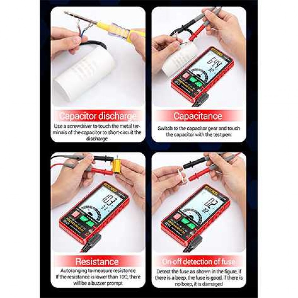 Digital Multimeter AC DC Voltage Tester Large Screen Backlight 616ANG