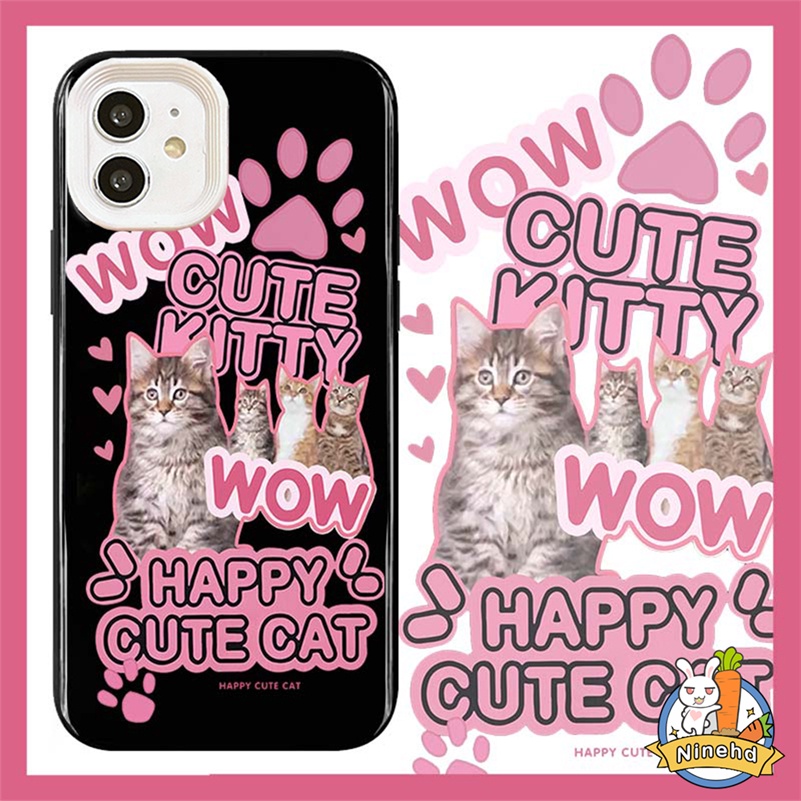 Redmi 12C A1 A1+10C 10A 10 9 9A 9C 9T Note11 11s 10 10s 9 9s Pro Xiaomi 11 Lite Poco X3 Pro NFC 3in1 Casing Rose Pink Cute Kitty Phone Case Pelindung Lensa Shockproof Lembut Sarung