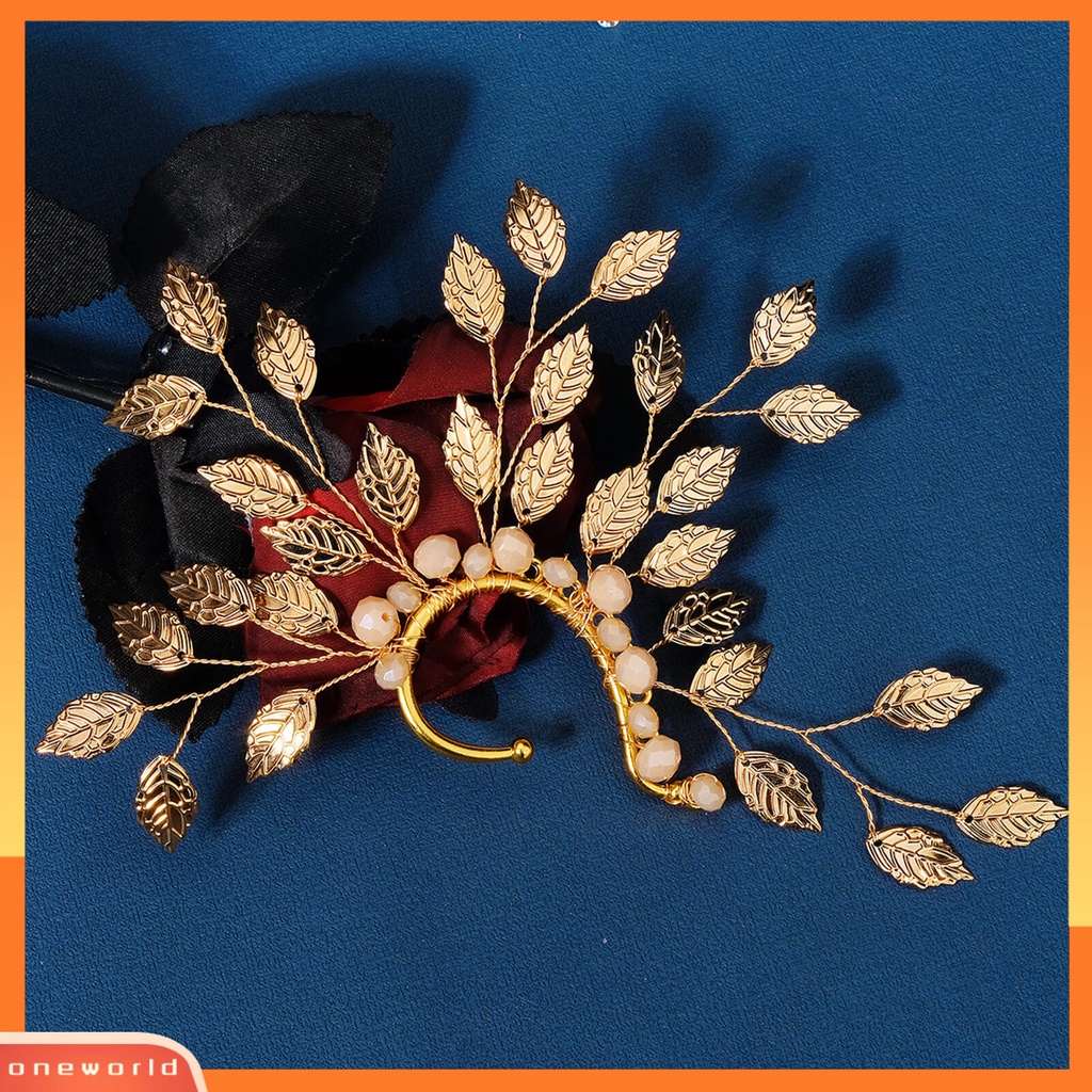 [EONE] 1pc Lady Earring Semua Pertandingan Desain Daun Indah Vintage Kokoh Berdandan Logam Non Piercing Klip Telinga Perhiasan Aksesori