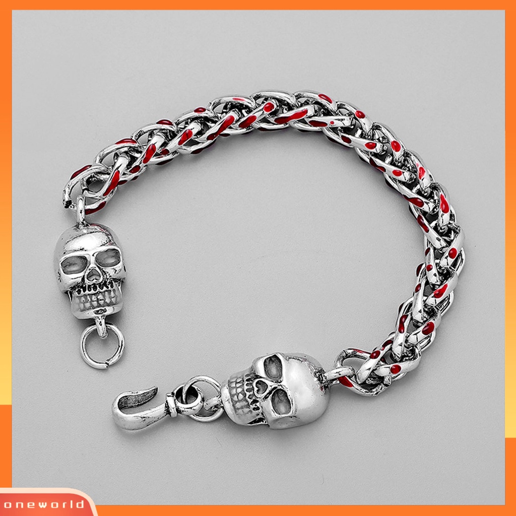 [EONE] Gelang Pasangan Rantai Merah Bercahaya Perhiasan Tetes Minyak Tebal Gelang Fashion Jewelry