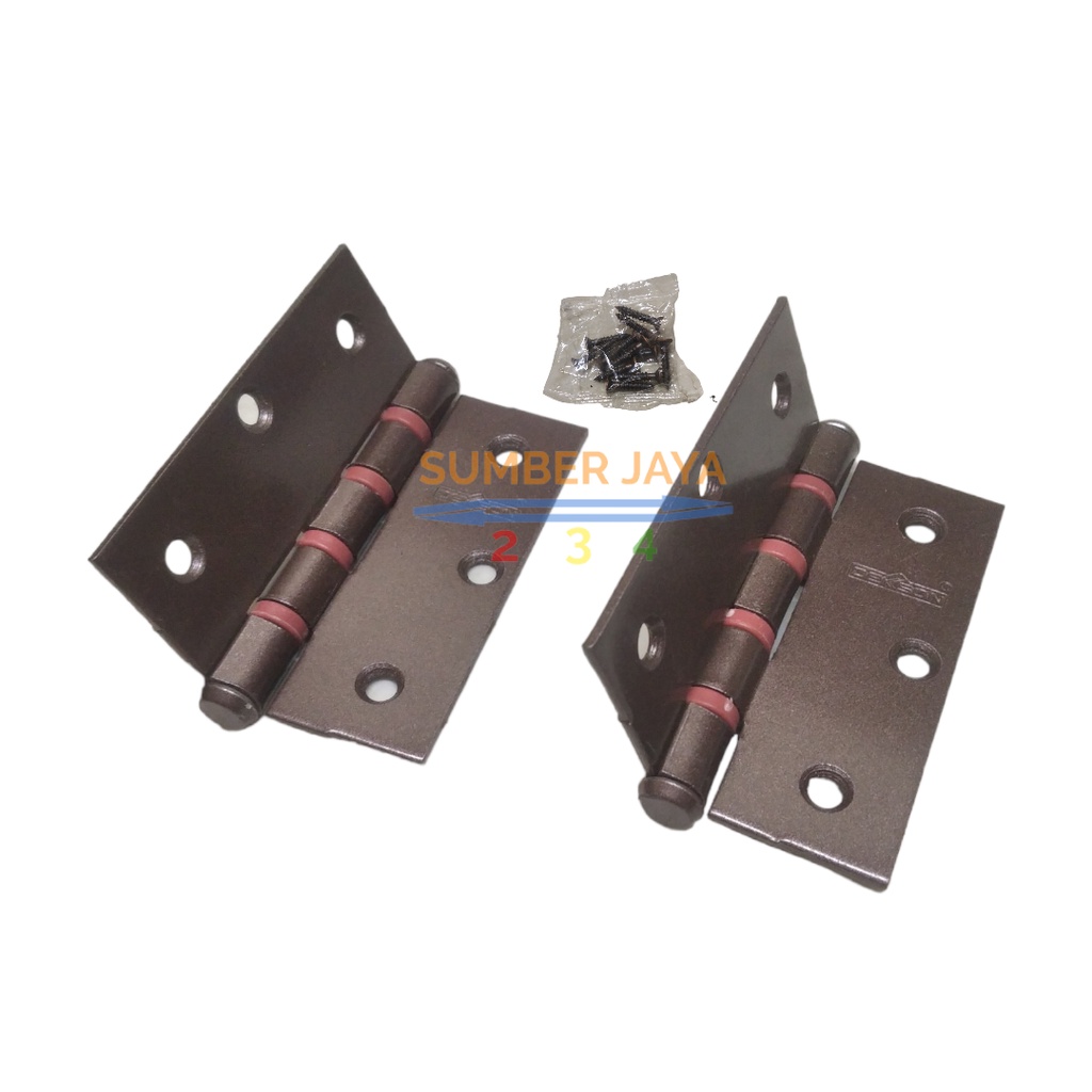 ENGSEL PINTU KUPU KUPU 3 INCH  DEKSON 3&quot;X2.5&quot;X2MM 4NR BA NYLON HINGE Coklat