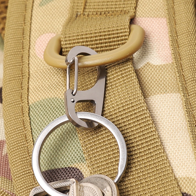 1 /5 /10Pcs Kreatif Serbaguna Untuk Gantungan Kunci Mobil, Tas Dengan Mata Tetap Pegas Mini Stainless Steel Gantungan Kunci Key Buckle Hooks Climbing Clip Tactical Spring Carabiner Backpack Clasp