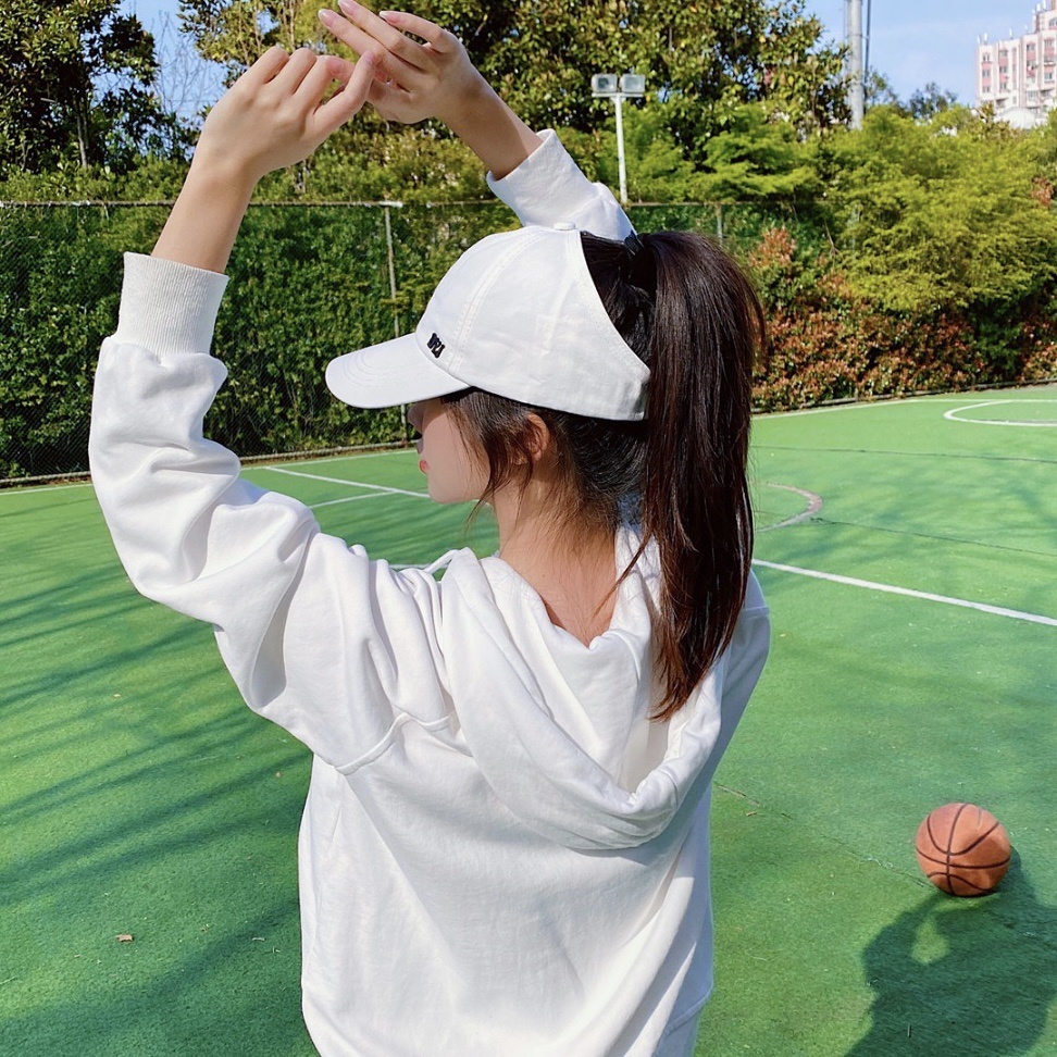 Topi Baseball Wanita Korea Style Anti Panas Matahari Model Atas Bolong Gaya Olahraga Senam Sport BSBI