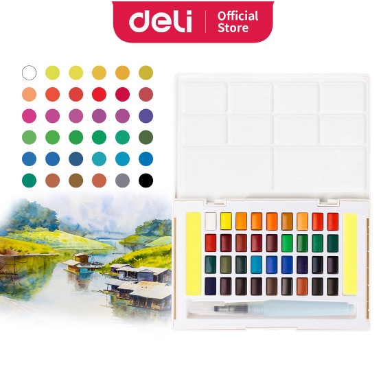 

Deli Watercolor Paint / Cat Air Padat 24/36 Warna Kemasan Kotak 73889 - 24 warna