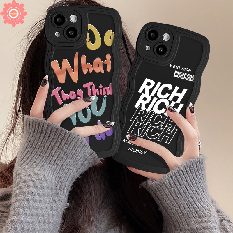 Case Untuk Redmi 12C A1 9C 9A 10C 10A 9T 9 10 A1+Redmi Note11 9s 8 10s 9 11s 11 10 Pro POCO M3 X3 NFC Pro Mi 11T Pro INS Trendy Merek Graffiti Huruf Lembut Tpu Bergelombang Sarung Sandaran Pinggir