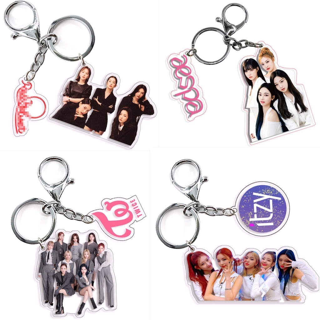 1pc TWICE RED VELVET ITZY AESPA Gantungan Kunci Akrilik NJ LE SSERAFIM Key Ring Gantung Redvelvet NJ Lesserafim Kpop Girl Groupp