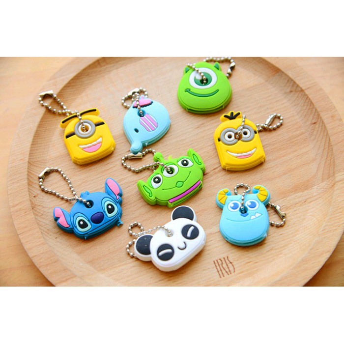 Key Cover Karakter / Gantungan Pelindung Kunci Kartun Karakter Silikon Lucu