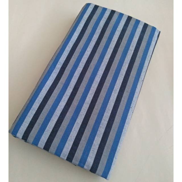 Lurik Kain Batik Tenun Lurik - Biru Abu putih
