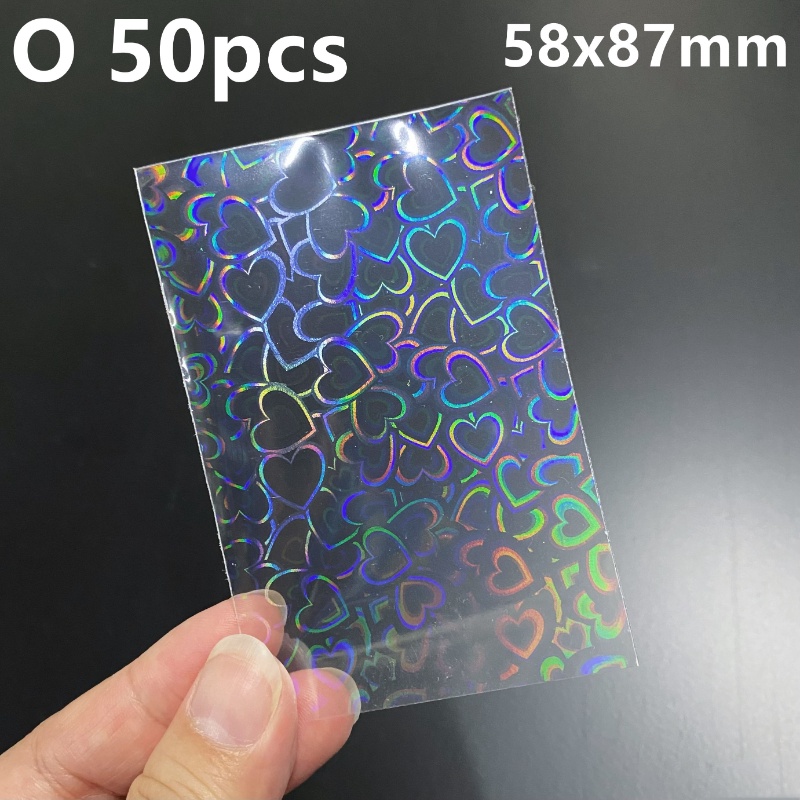 50pcs Heart Laser Lomo Card Holder Clear Card Film Lengan Kartu Kedip Untuk Pelindung Photocard Idola