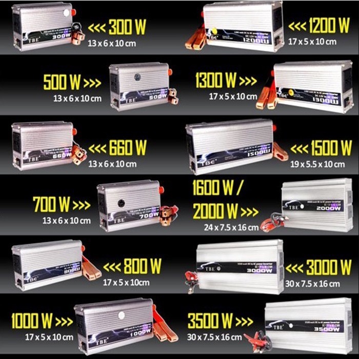 Power Inverter DC 12V T0 AC 220V 300 500 660 800 1000 1200 1500 Watt