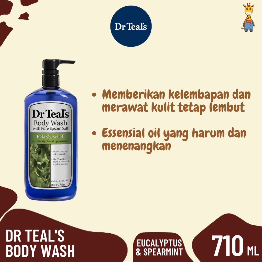 Dr Teal's Body Wash With Pure Epsom Salt 710ml