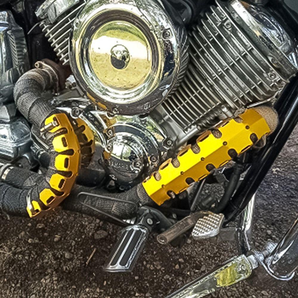 Populer Pelindung Pipa Knalpot Motor Dapat Ditekuk Paduan Aluminium Modifikasi Perlengkapan Dekorasi Sirip