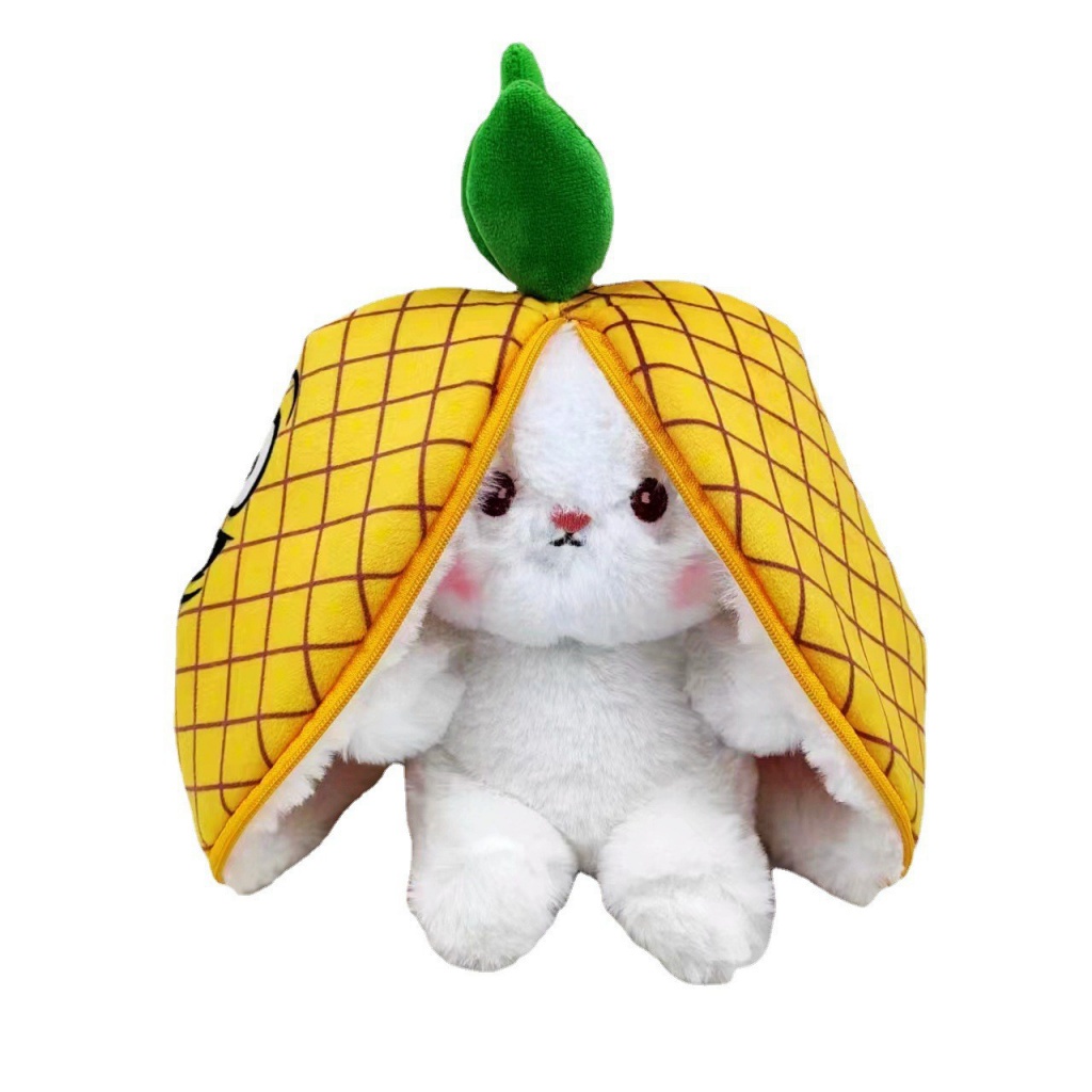 Cute fruit rabbit plushies 2in1 strawberry rabbit soft stuffed toy easter bunny Mainan Mewah Hadiah Ulang Tahun Untuk Anak Laki-Laki Dan Perempuan