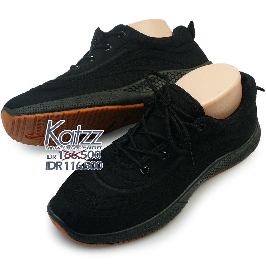 Katzz - Sepatu Warna Hitam Uk 32 - 39 / Sepatu Sekolah Model Tali Terbaru / Sepatu Sporty Laki Laki Perempuan / Sepatu Olahraga Casual  [Katzz SCH 05 BX 6007 Hitam]
