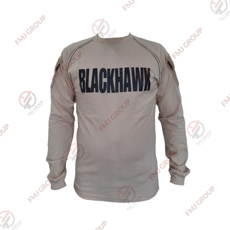 Kaos BLACKHAWK Lengan Panjang Cream / Kaos Lengan Panjang BLACKHAWK / Kaos Tactical Pria