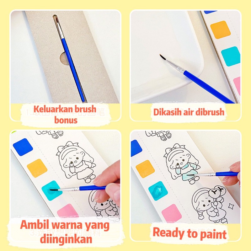 

Notebook Watercolor - Buku Gambar Watercolor BOBO MOMO - Cat Air - Book Mark DIY - Mainan Pewarna [thehanscorner] 2