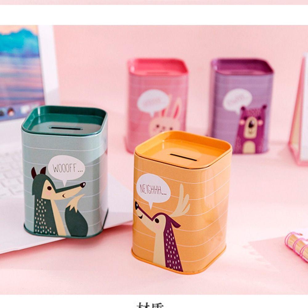Mxbeauty Celengan Logam Kartun Mainan Untuk Anak-Anak Kapasitas Tinggi Mainan Cash Cabinet Dekorasi Rumah Jerapah Hewan Uang Kotak