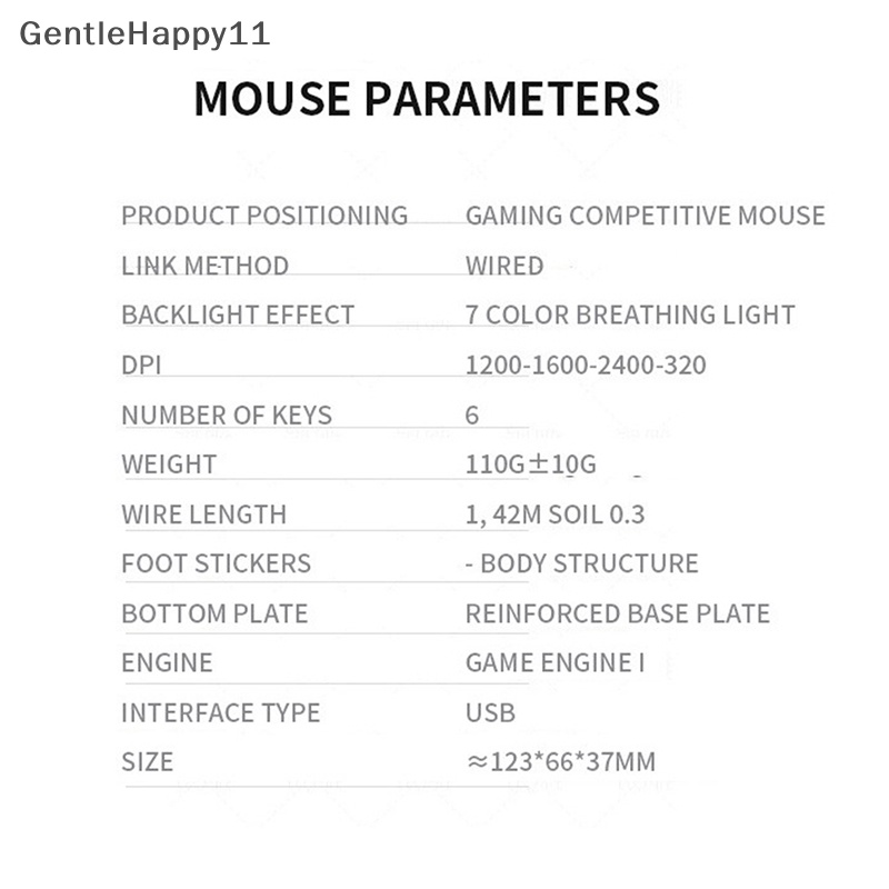 Gentlehappy Mouse Laser Untuk PC Gamer Mouse Gaming Mouse Ergonomis Dengan LED Backlit USB Mice id