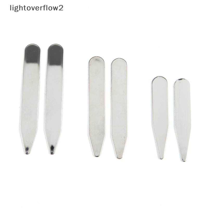 [lightoverflow2] 2pcs Bahan Stainless Steel Kerah Tetap Tulang Untuk Dress Kemeja Bisnis Pesta Perhiasan [ID]