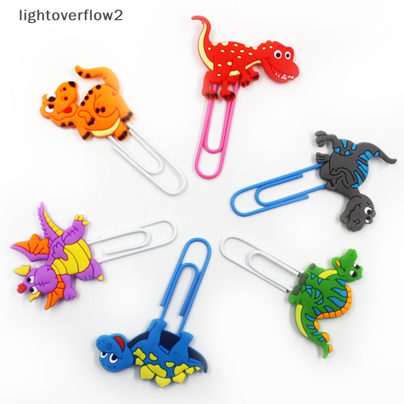 [lightoverflow2] Klip Kertas Dinosaurus Klip Warna Hewan Bookmark Binder Clip Kawaii Stationery Klip Metal Untuk Planner Memo Foto Tiket [ID]