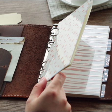 

5 Lembar Binder Divider Plastik PP / Pembatas Binder A5 A6 6 Ring Hole Lubang Planner Cantik Estetik Aesthetic 2