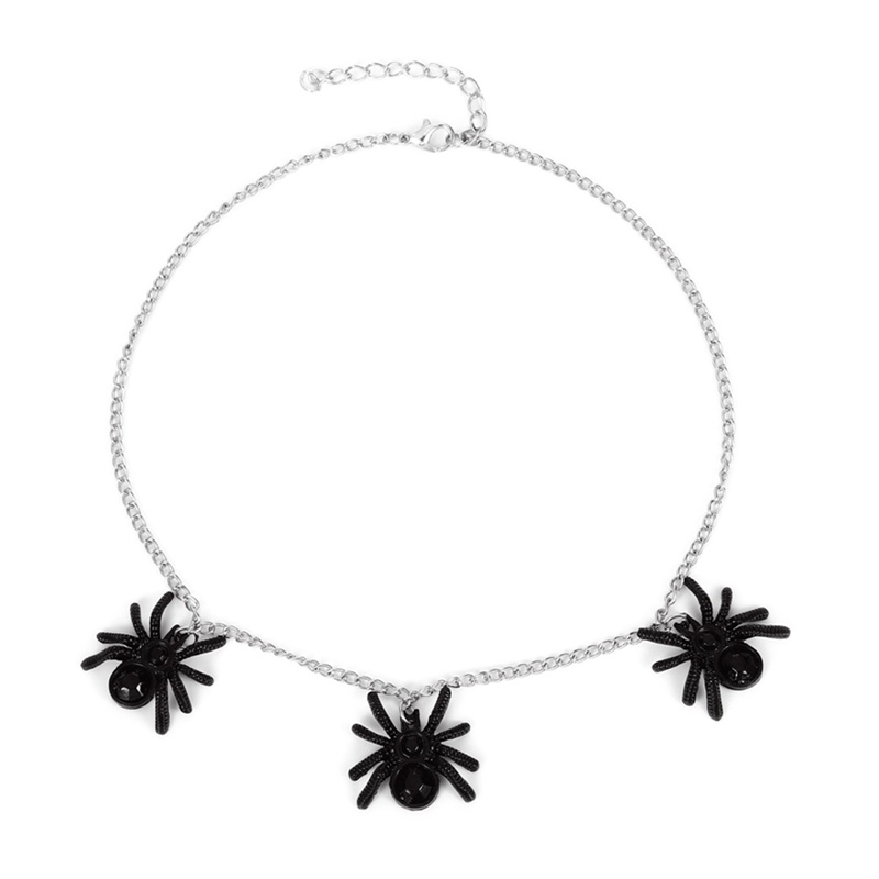 Hip-hop Spider Pendant Kalung Pria Dan Wanita Kepribadian Sederhana Dan Serbaguna Fashion Klavikula Aksesoris